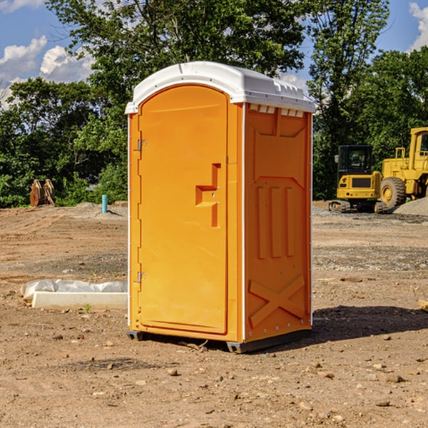 how often are the portable restrooms cleaned and serviced during a rental period in Lynchburg Ohio